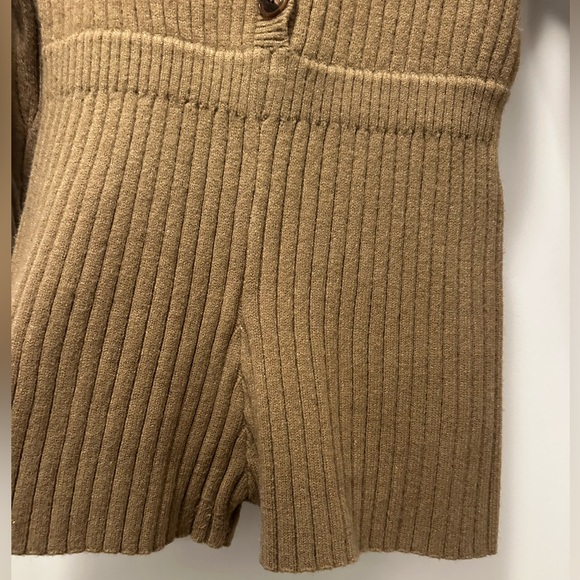 Zara Tan Ribbed Knit Jumpsuit - Picture 5 of 8